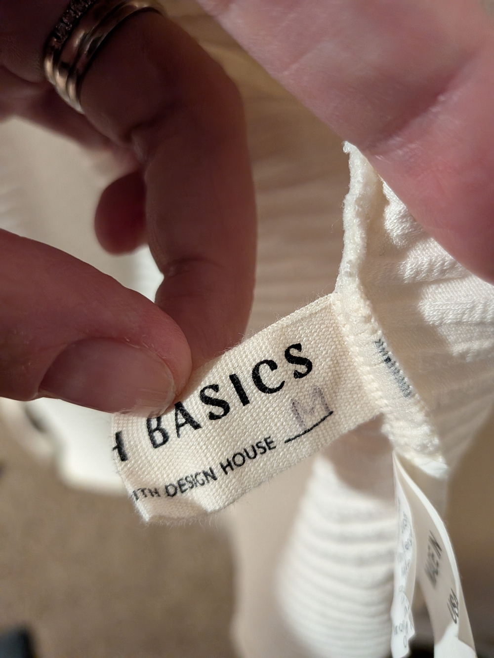 Hackwith Designs Cream Ribbed Reversible Wrap Top Made In USA - Picture 7 of 7